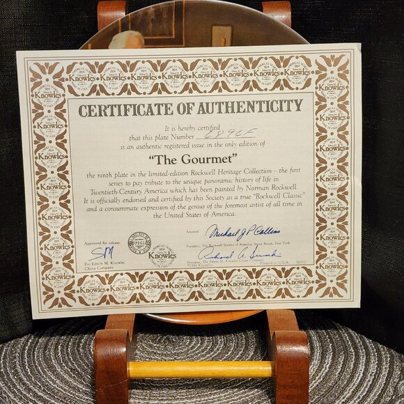 The Gourmet - Norman Rockwell Collectors' Plate VTG - Picture 4 of 9